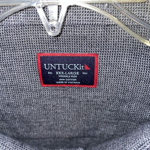Untuckit Men’s Dress Shirt Size 3XL Gray Business Formal City - Picture 2 of 12
